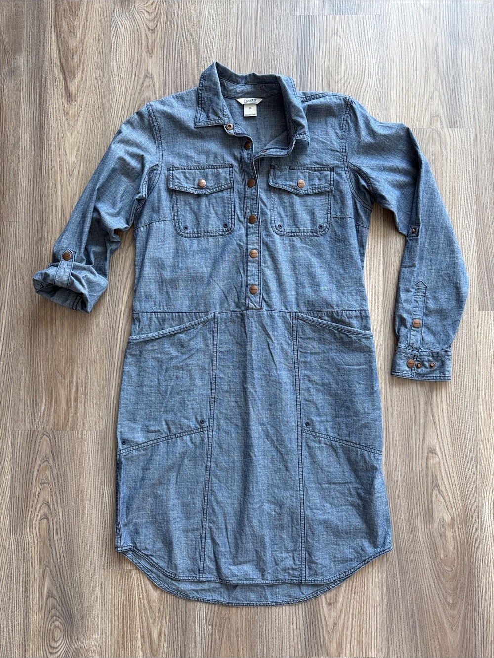Duluth Trading Women's Rootstock Chambray Shirt Dress - XS